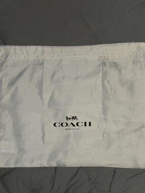 Coach White Dust Bag with Black Logo